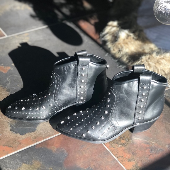 NWOB! Sam Edelman Black Leather Booties Sz. 5.5 - Picture 4 of 8